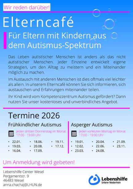 Alle Termine des Elterncafes auf einen Blick