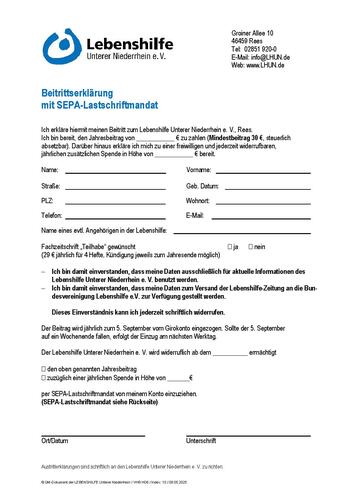 Beitrittserklärung (zum Download anklicken)